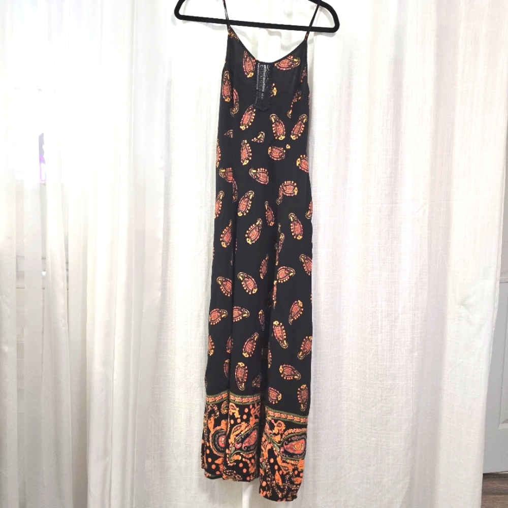 2/430 Band of Gypsies Black Paisley Maxi‎ Long Sundress Size XS Summer Festival